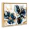 Stupell Industries Blue Swirling Modern Flowers Floater Framed Art